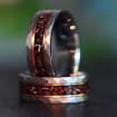 Meteorite Dinosaur Bone x Rose Gold Tungsten