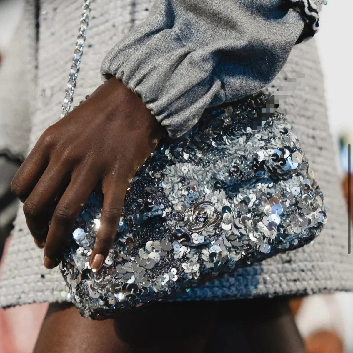 25C Flap Bag Dense Sequin Calfskin