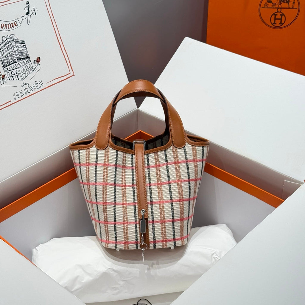 Picotin Lock Swift Calfskin H Canvas