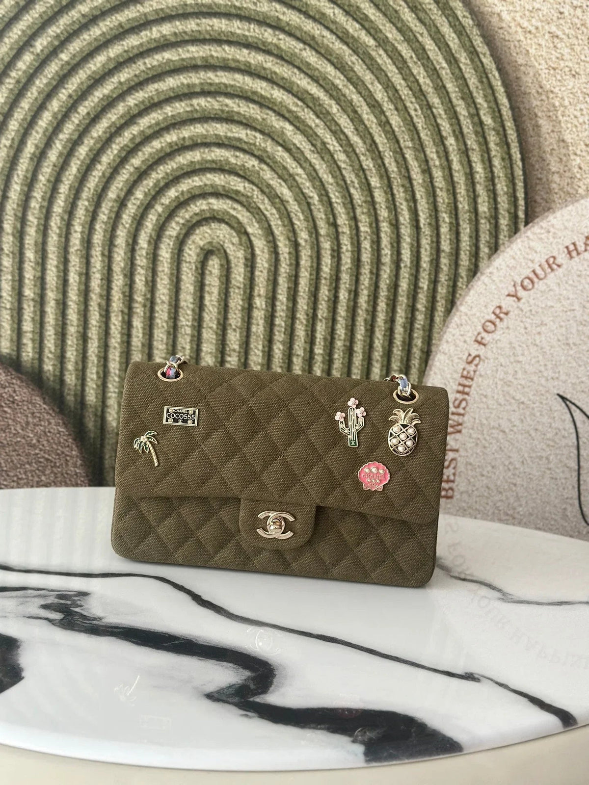 C*C 2026 Coco Cuba Charms Flap Bag Canvas Denim Leather