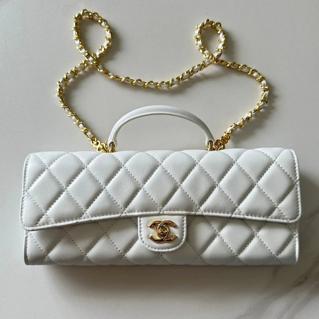 C*C 2026 Long Top Handle Clutch Lambskin