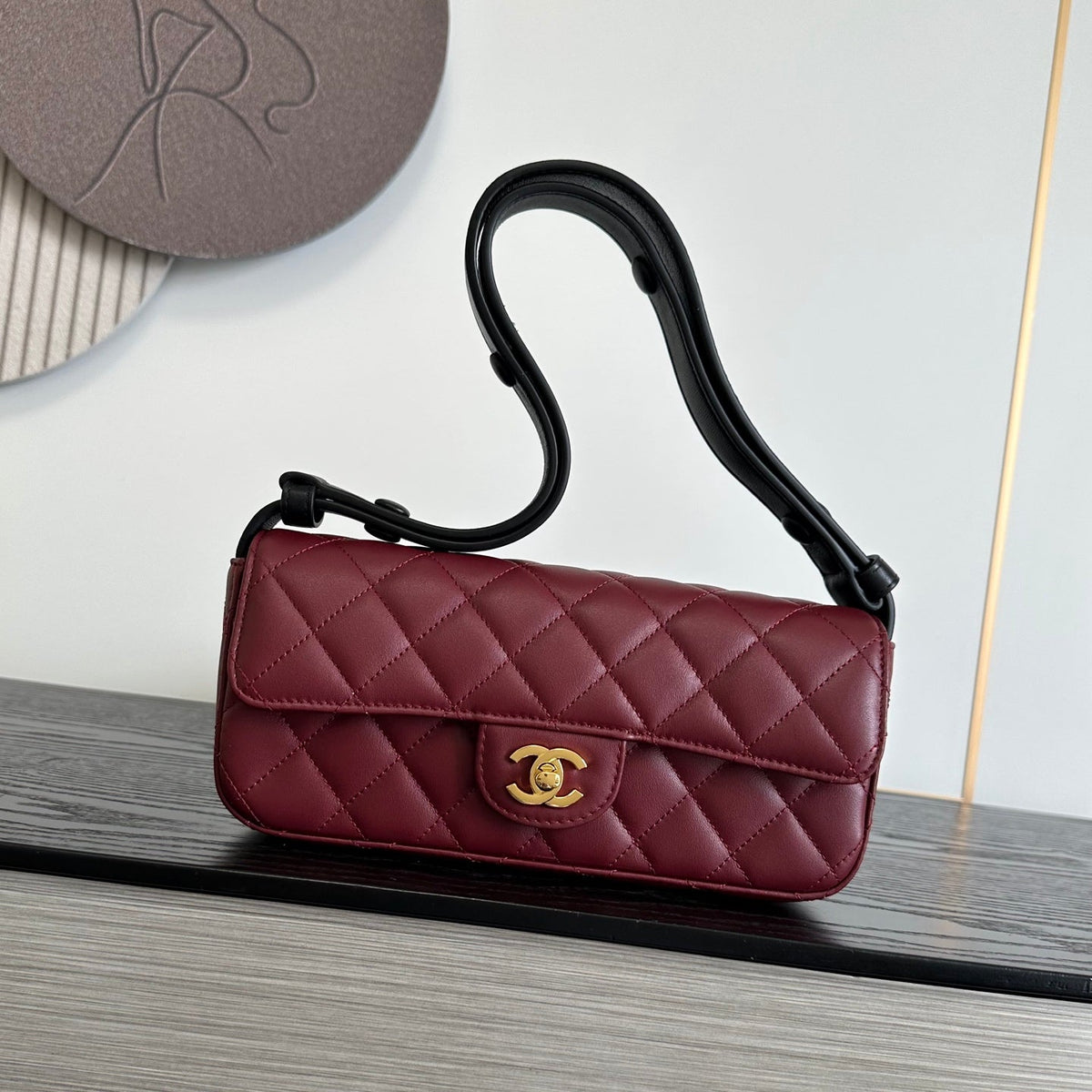 C*C 26S East Flap Bag Quilted Suede Lambskin
