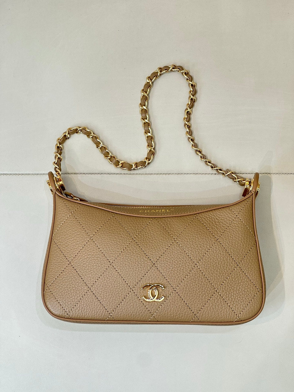 C*C 26s Crescent Moon Armband Bag Grained Calfskin