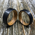 Carbon Fiber Whiskey Barrel Wedding ring Band Black
