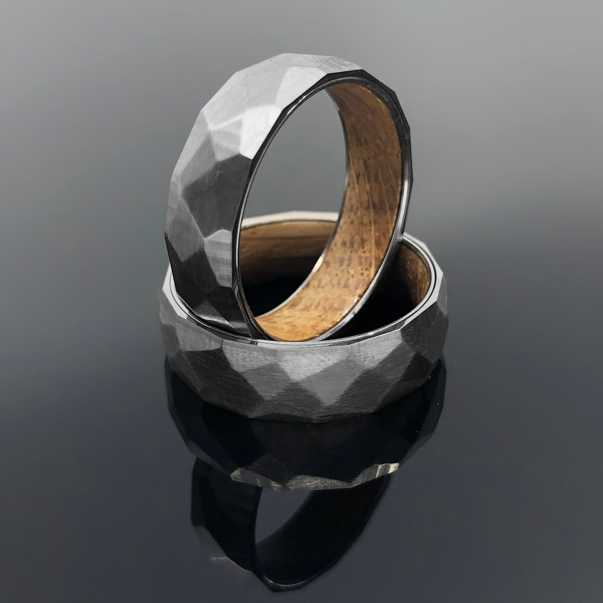 Forged Titanium Whiskey Barrel Wedding Band Ring