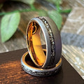 Meteorite Sandblasted with Rose Gold