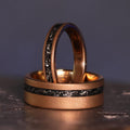 Couples Set | Rose Gold Meteorite | 18k Sandblasted Tungsten