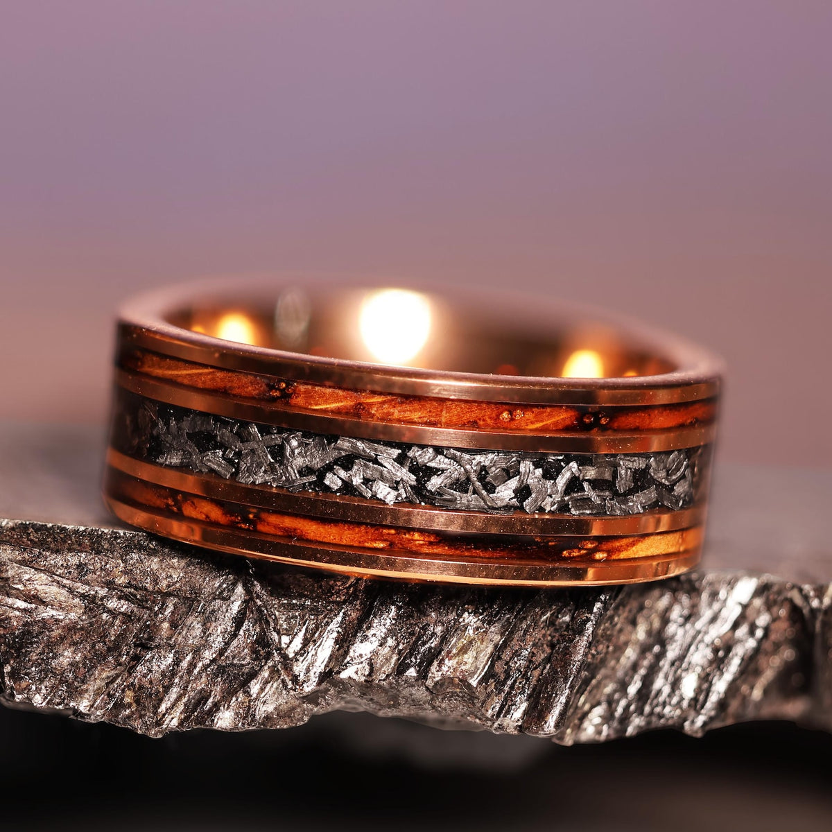 18k Whiskey Meteorite Gold Core