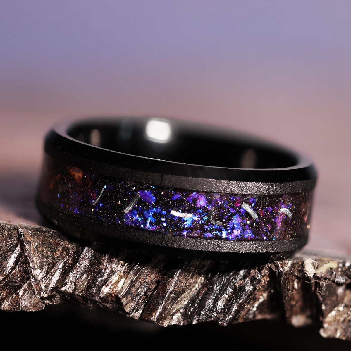 The Aurora︱Meteorite Galaxy Opal︱Sandblasted Tungsten