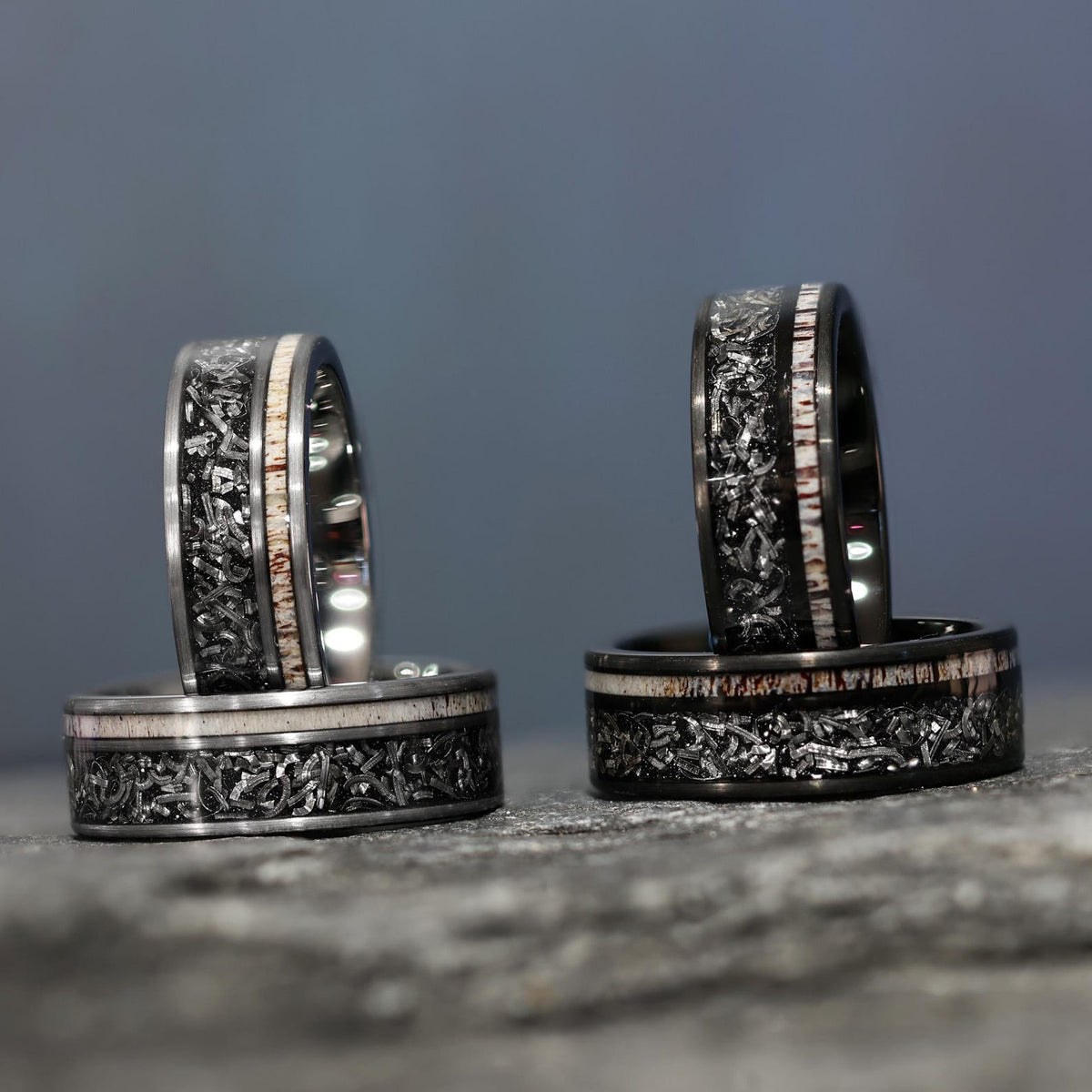 Elk Meteorite Wedding Ring in 8mm Wedding Band
