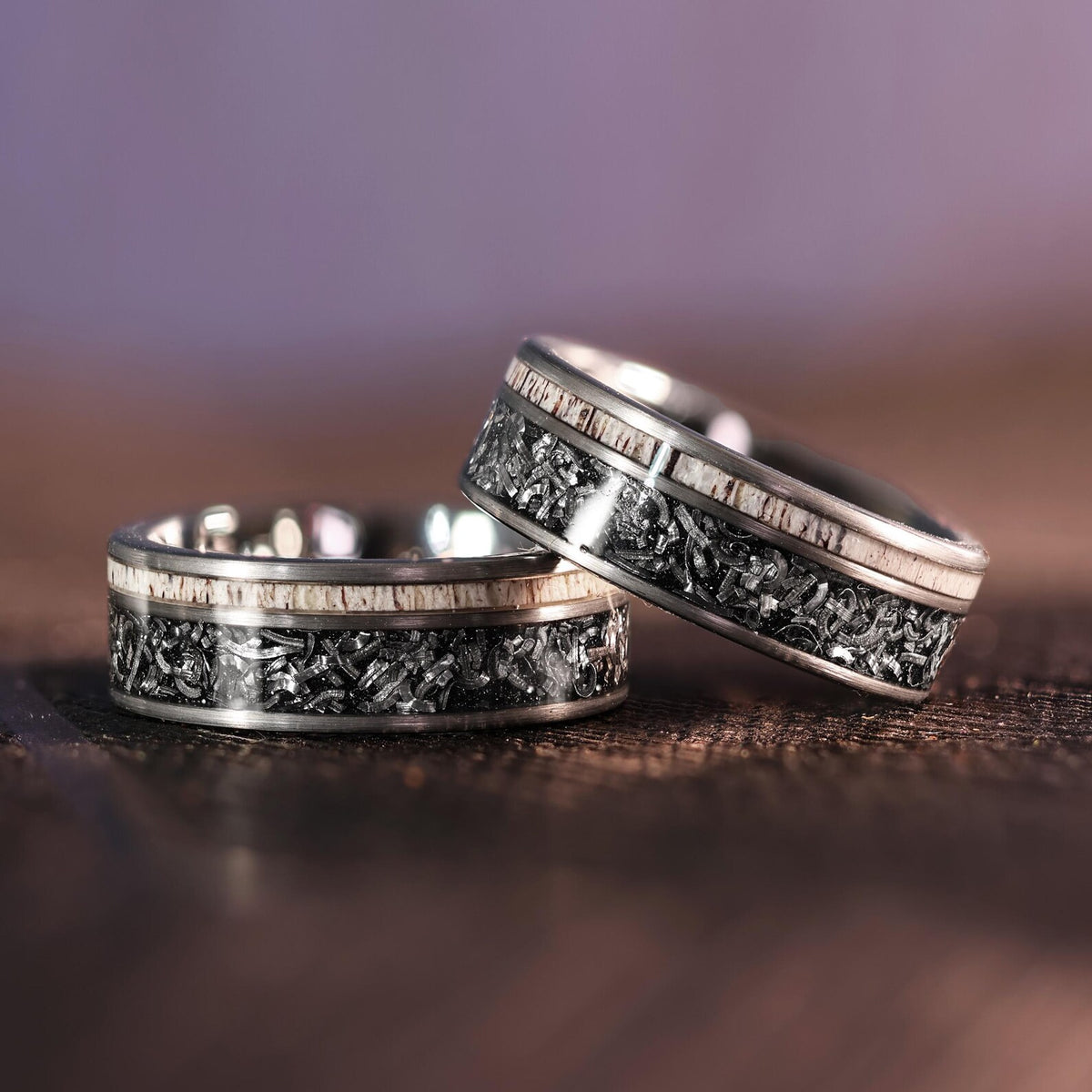 Elk Meteorite Wedding Ring in 8mm Wedding Band