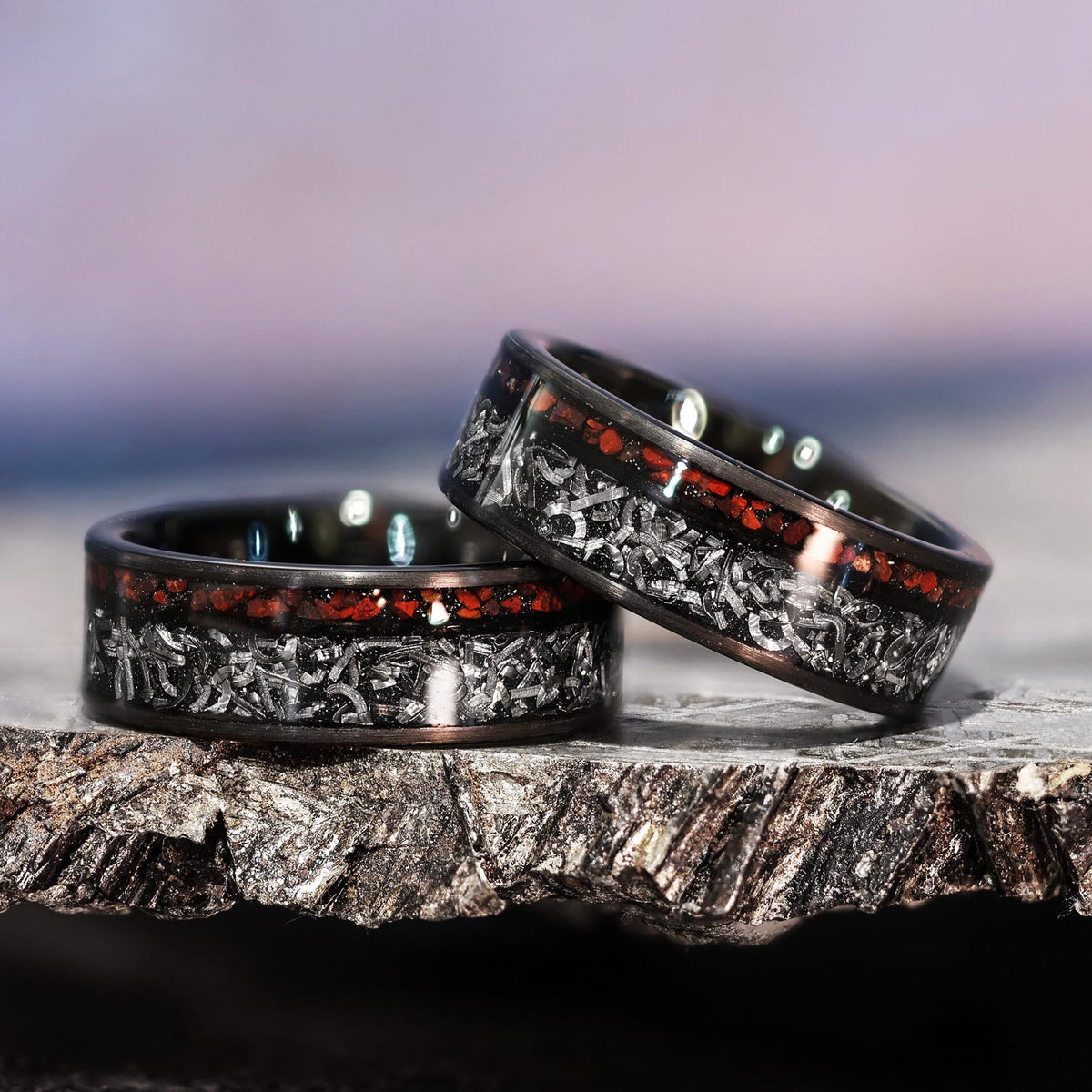 Gibeon Meteorite Dinosaur Fossil Wedding Band