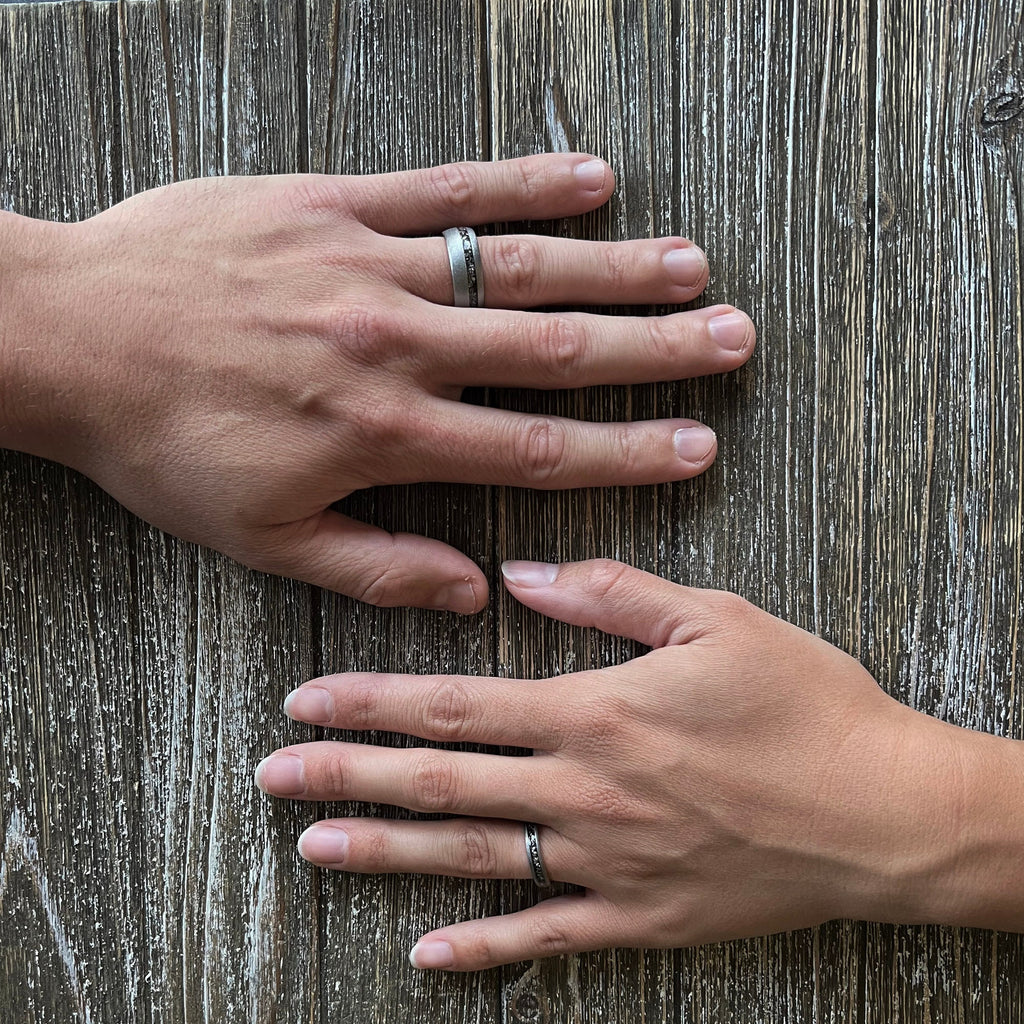 Meteorite Sandblasted with Rose Gold
