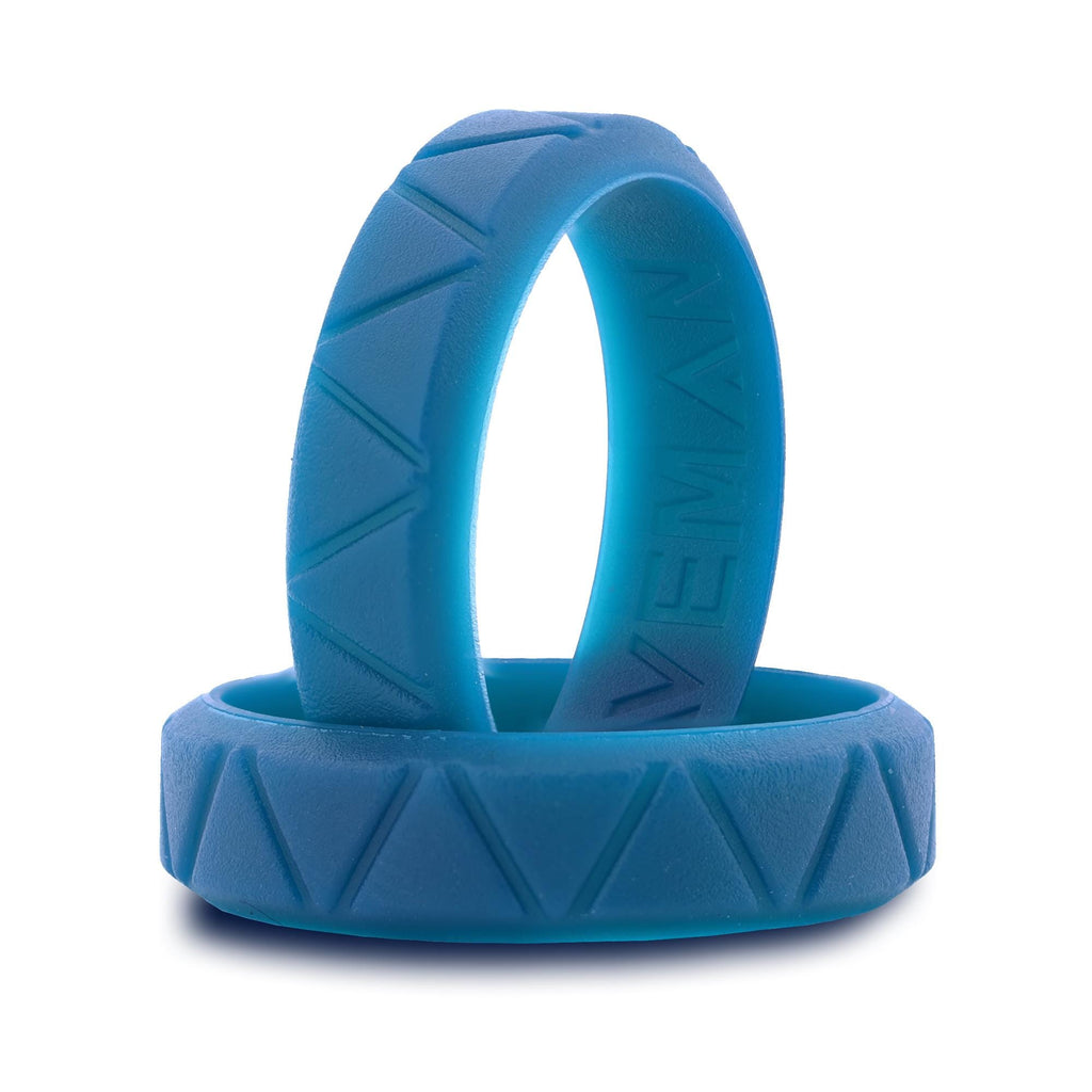 Mens Slate 7mm Silicone Wedding Ring. Unique Mens Fitness Rubber Gift Band.