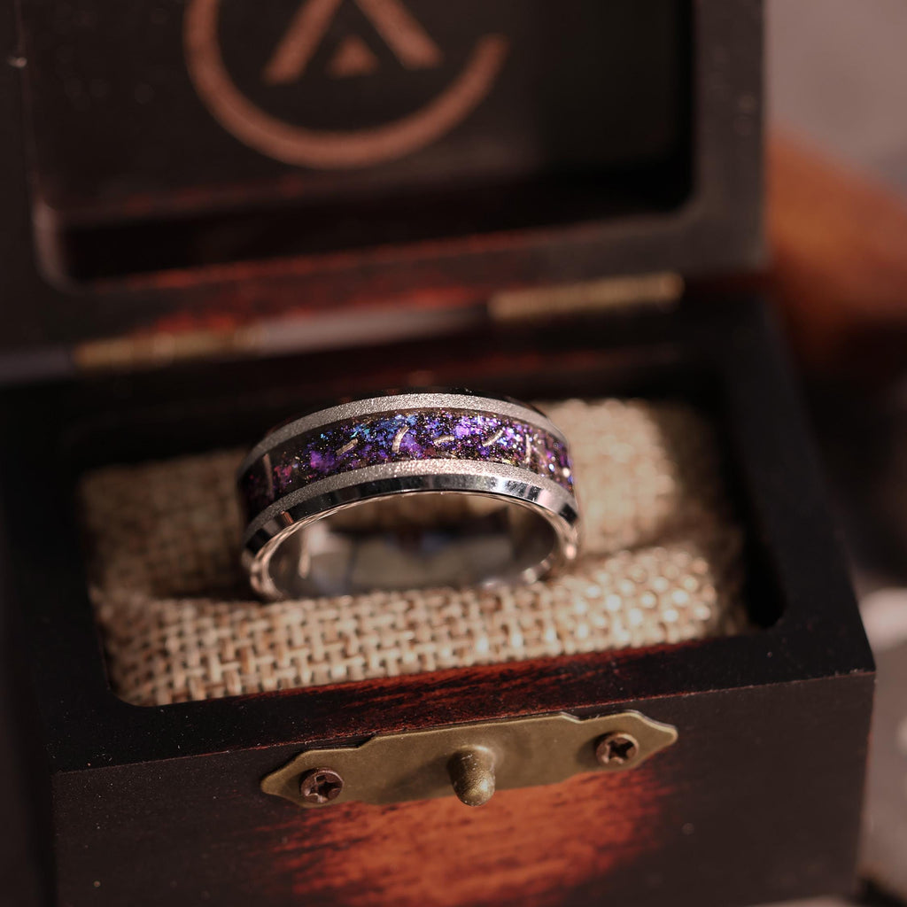 The Aurora︱Meteorite Galaxy Opal︱Sandblasted Tungsten