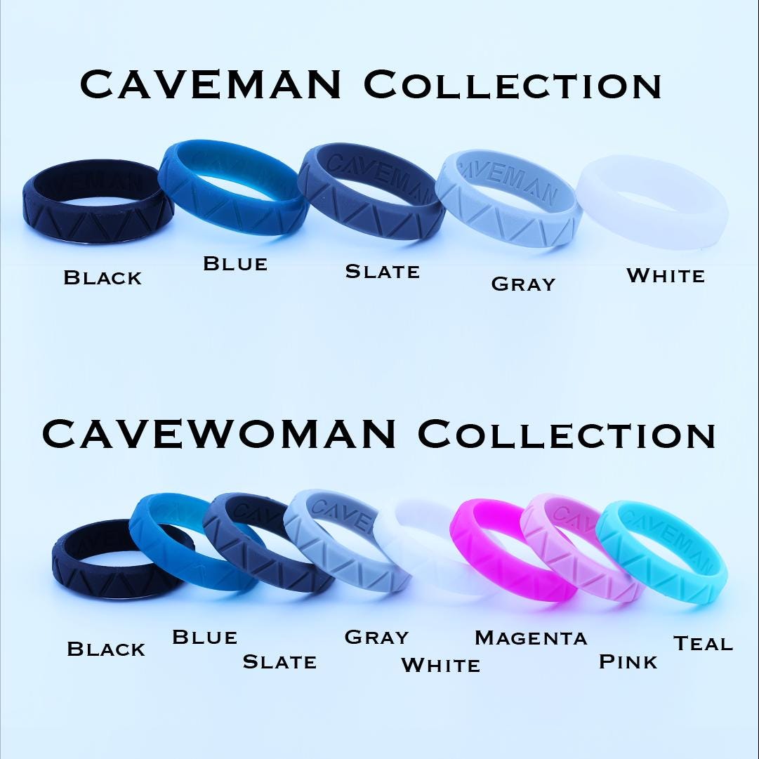 Black Couples Silicone Set Wedding band rings
