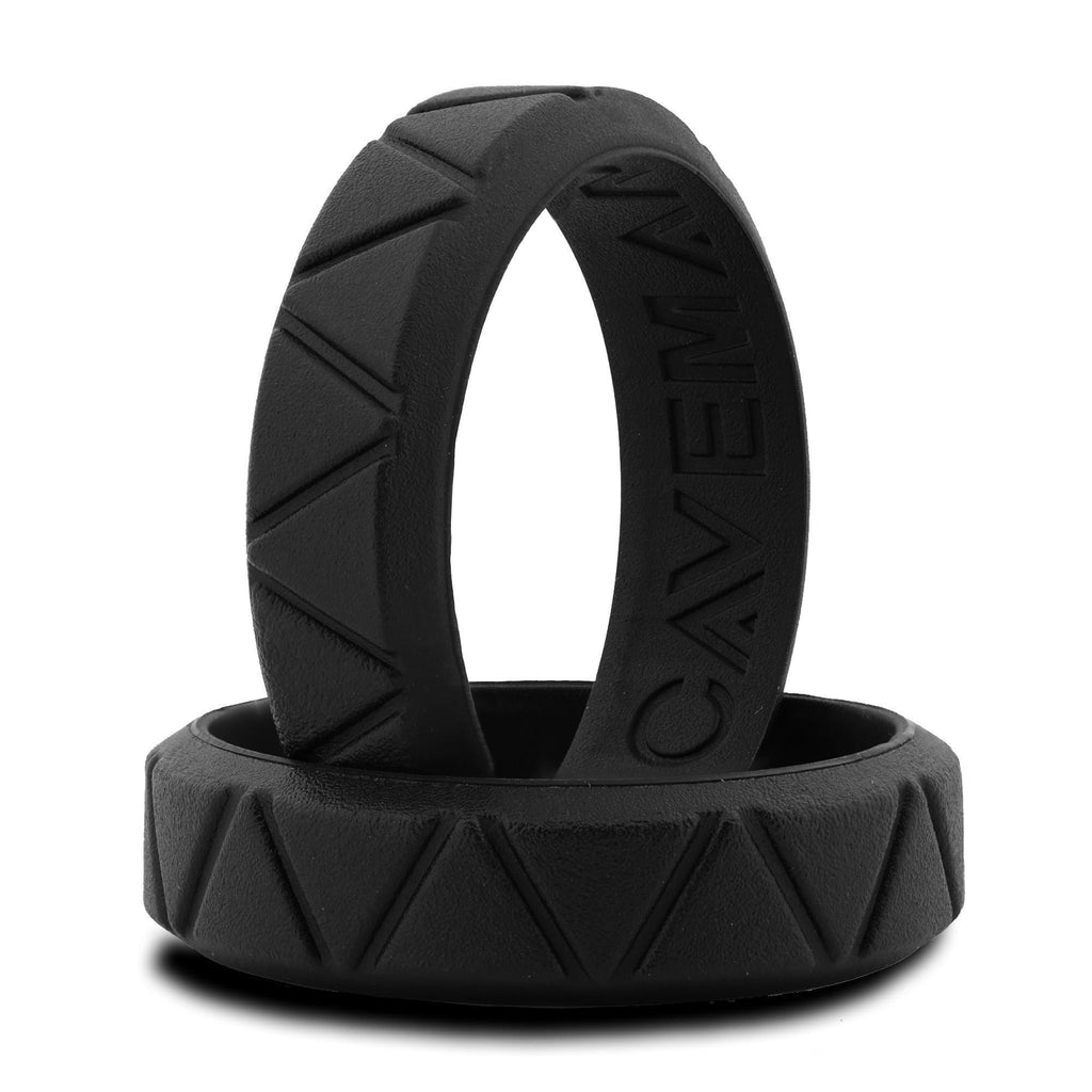 Mens Slate 7mm Silicone Wedding Ring. Unique Mens Fitness Rubber Gift Band.