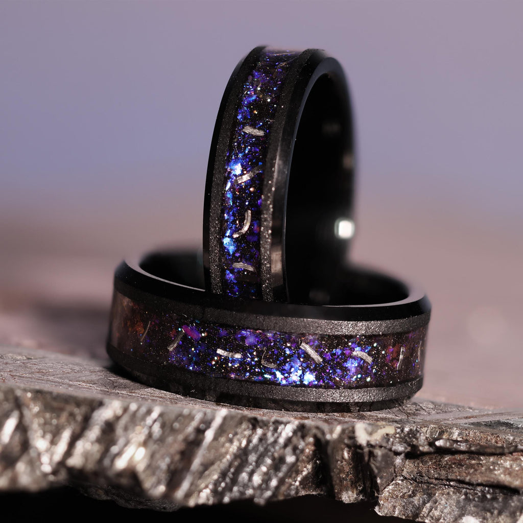 The Aurora︱Meteorite Galaxy Opal︱Sandblasted Tungsten