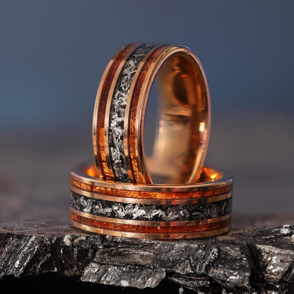 Hawaiian Koa Meteorite Core 8mm Band