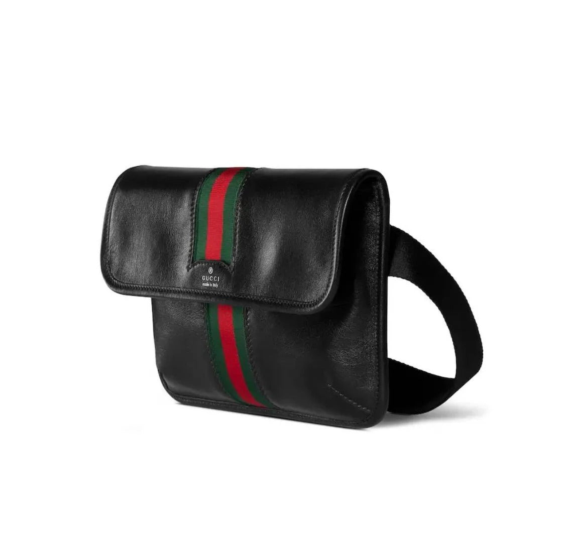 G*G 2026 Web Trademark Bag 24cm Black Calfskin