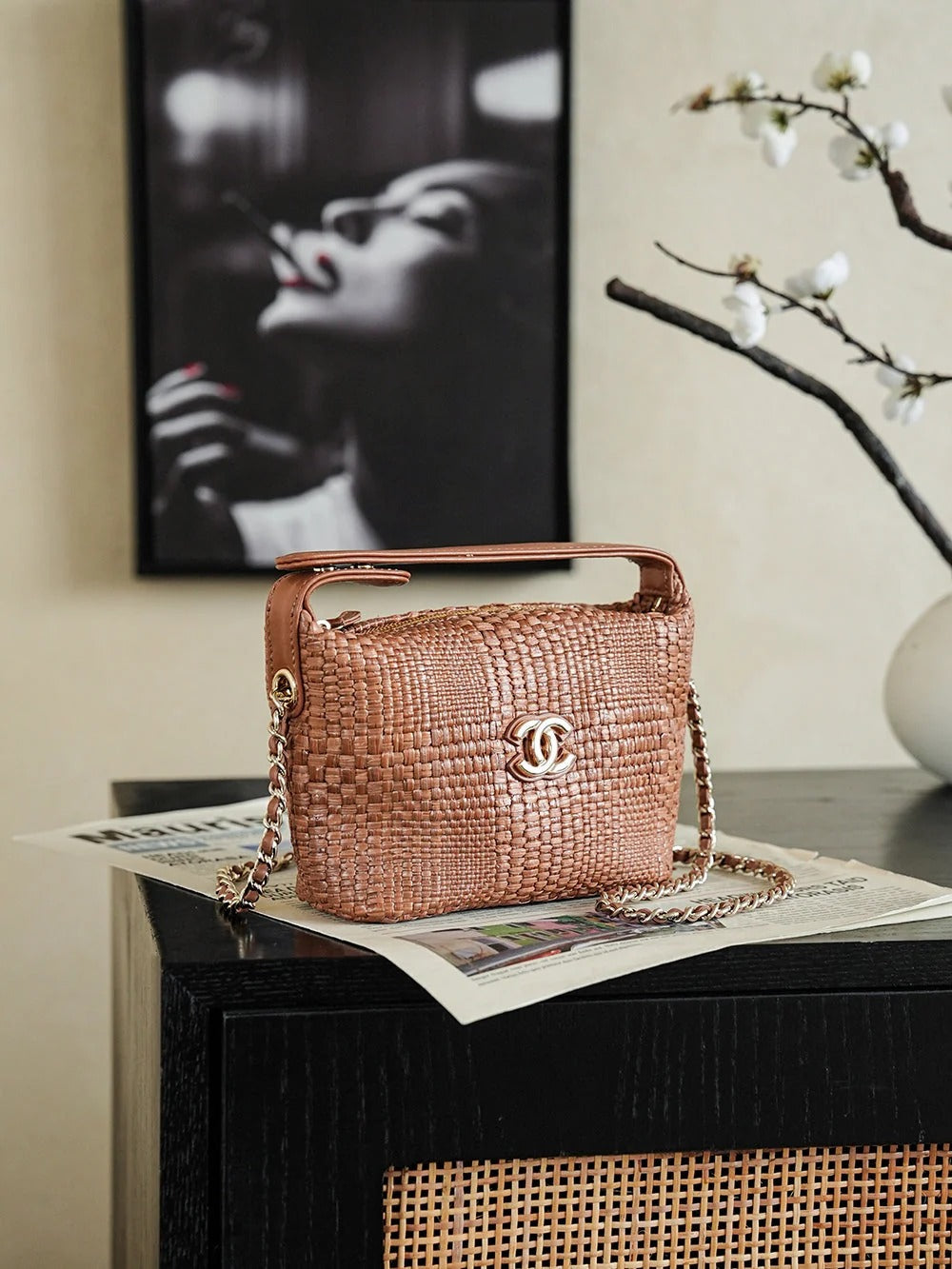 Ch*nel 26s Bag Straw Woven