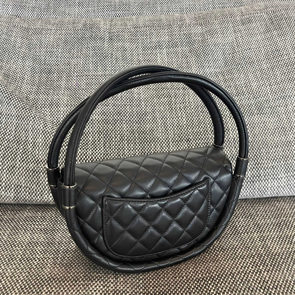 C*C 26s Hula Hoop Bag 24cm Black Quilted Lambskin