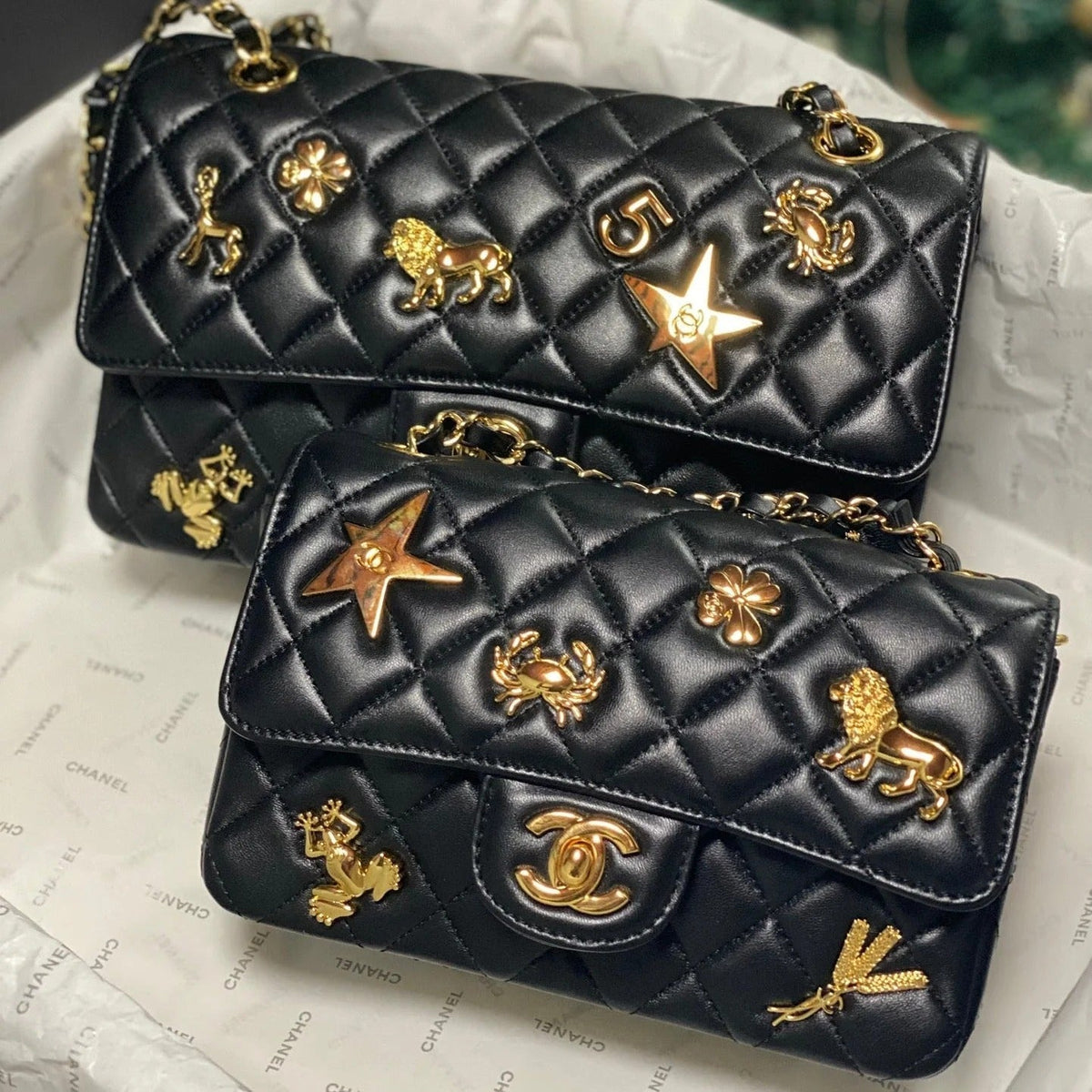 C*C 26s Animal Charm Flap Bag Lambskin