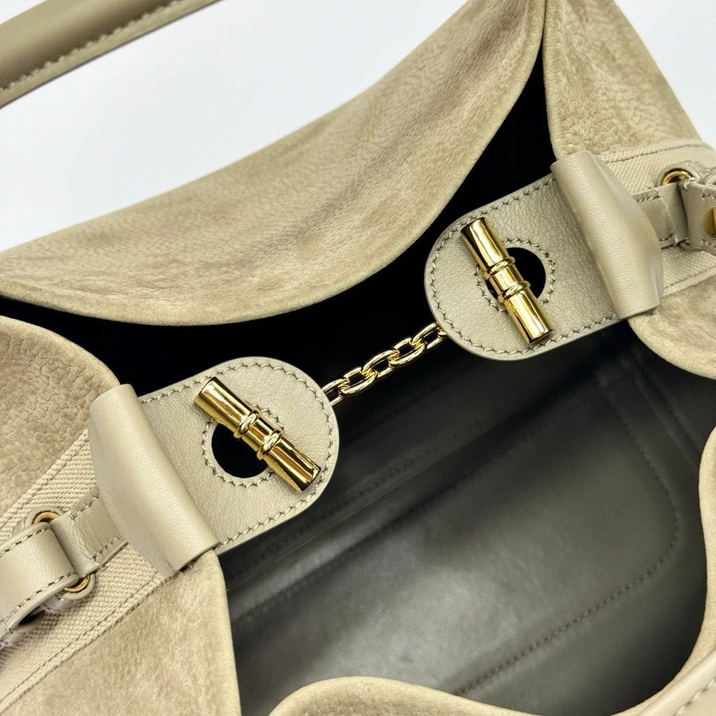L*ro P*ana Bale Bag 36cm Beige Smooth Cow Leather