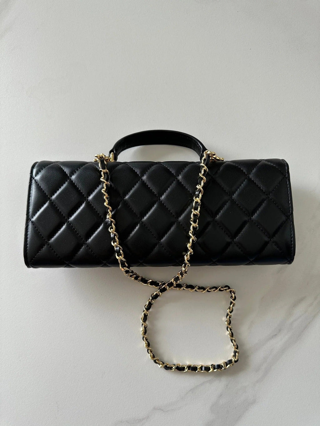 C*C 2026 Long Top Handle Clutch Lambskin