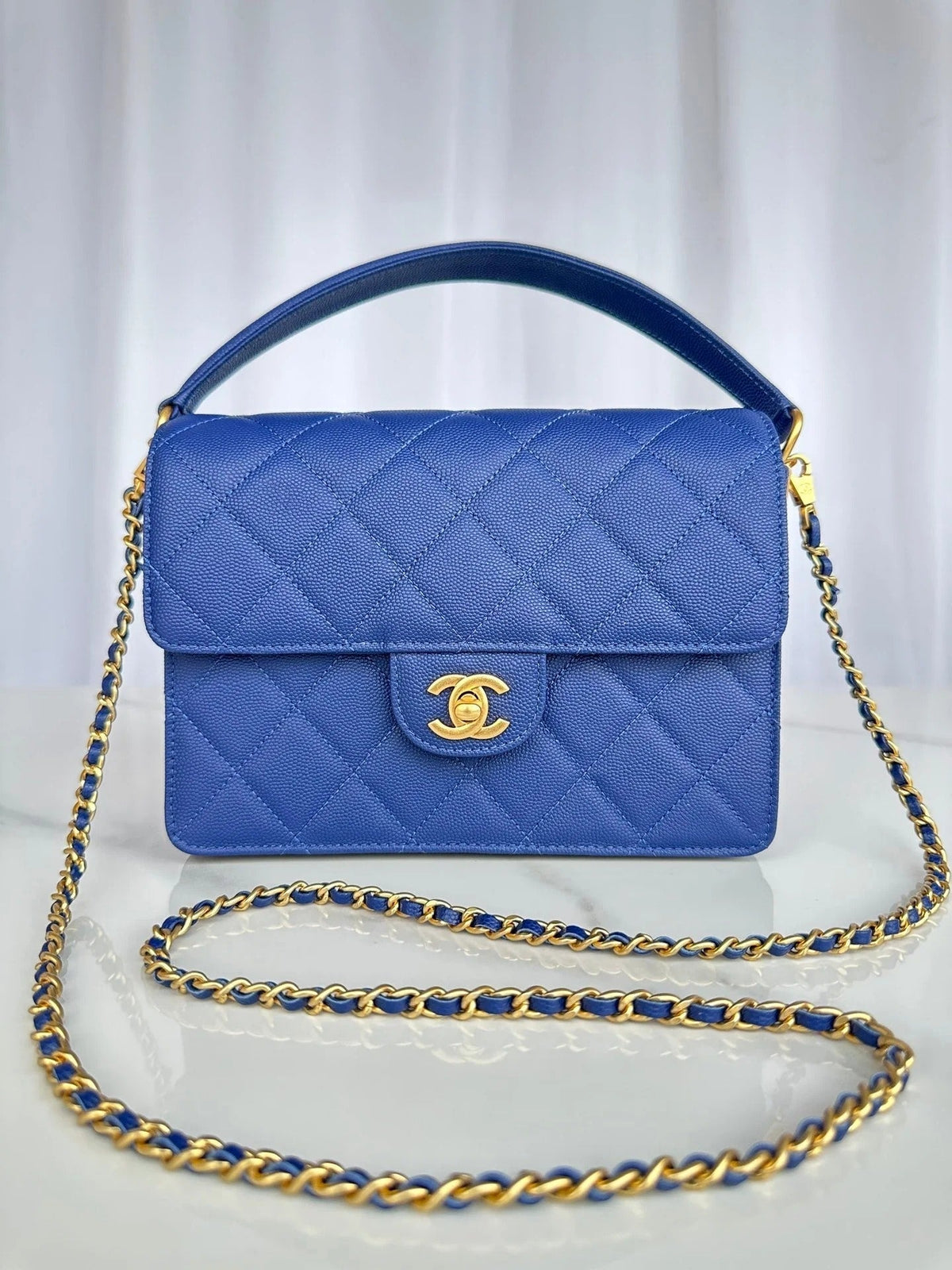 C*C 2026 Flap Bag Top Handle Gum grain Cowhide