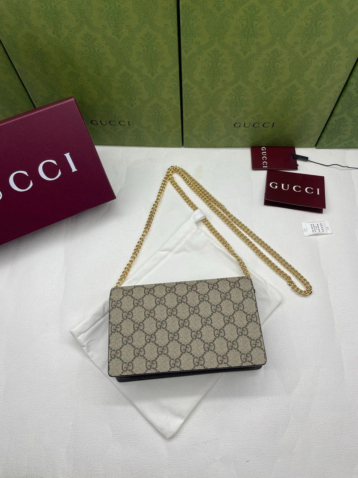 G*G 2026 Marmont Wallet On Chaine Canvas Leather