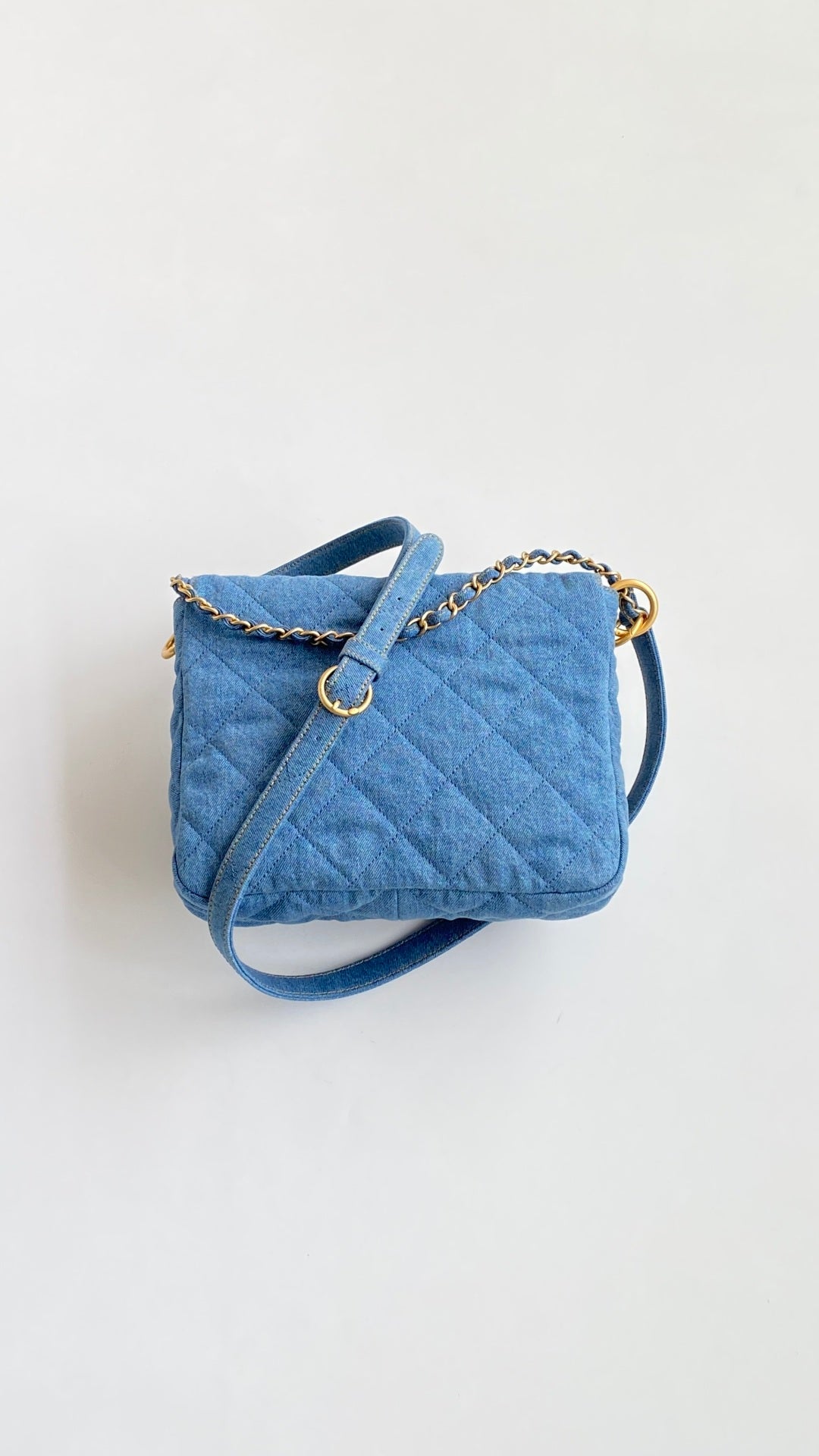 C*C Small Postman Hobo 25 Light Blue Denim