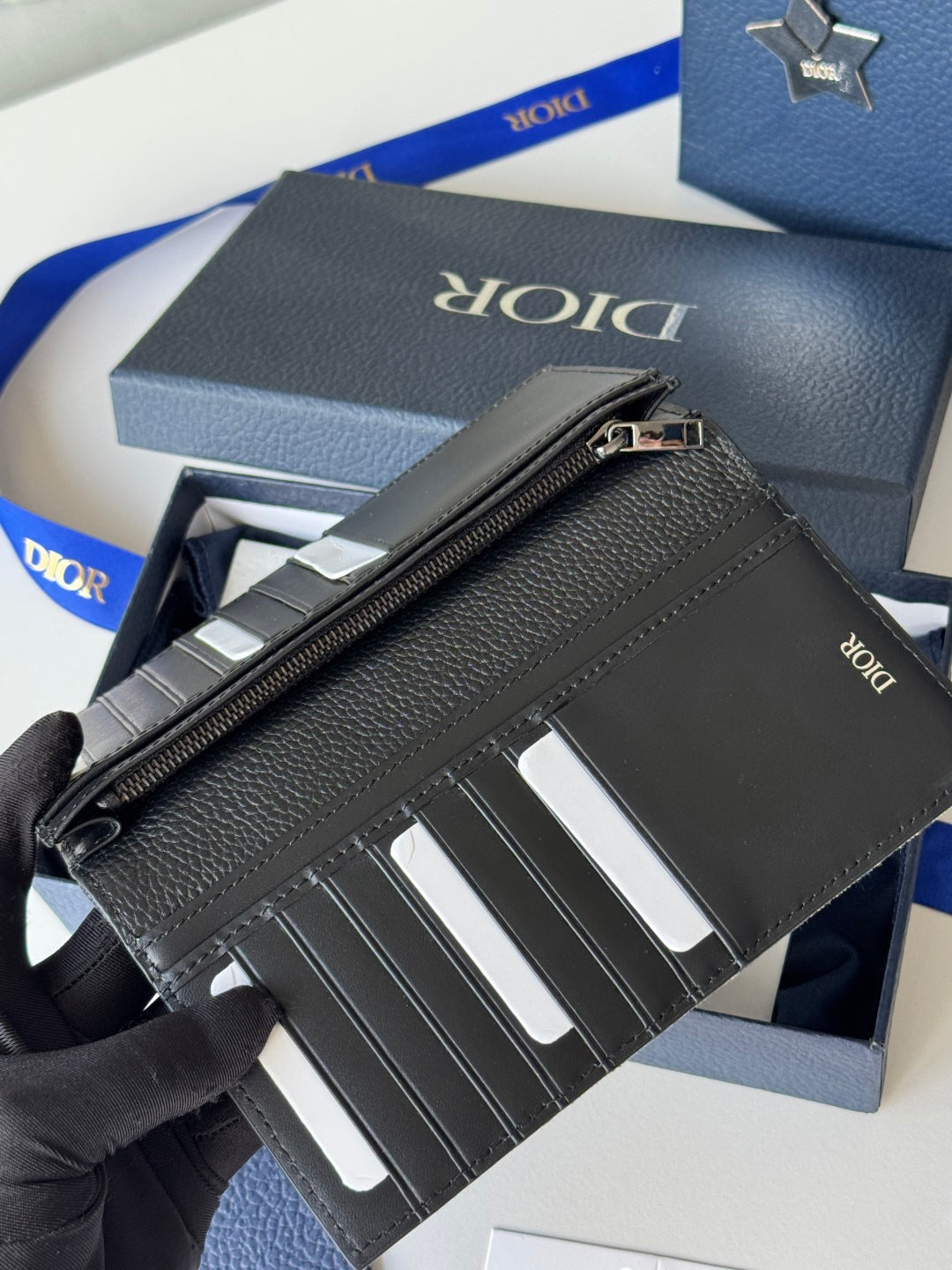 C*D Saddle Long Vertical Wallet Cowhide & Jacquard