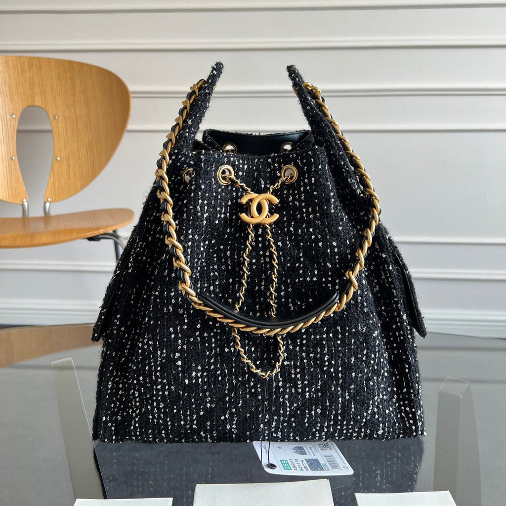 Ch*nel 25s Hobo Bag Tweed Gold Hardware