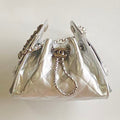 C*C 2025 Hobo Bag Silver 22cm Metallic Grained Calfskin