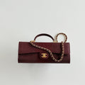 C*C Métiers d’art 2026 Clutch With Chain Dark Burgundy Lizard Embossed Calfskin
