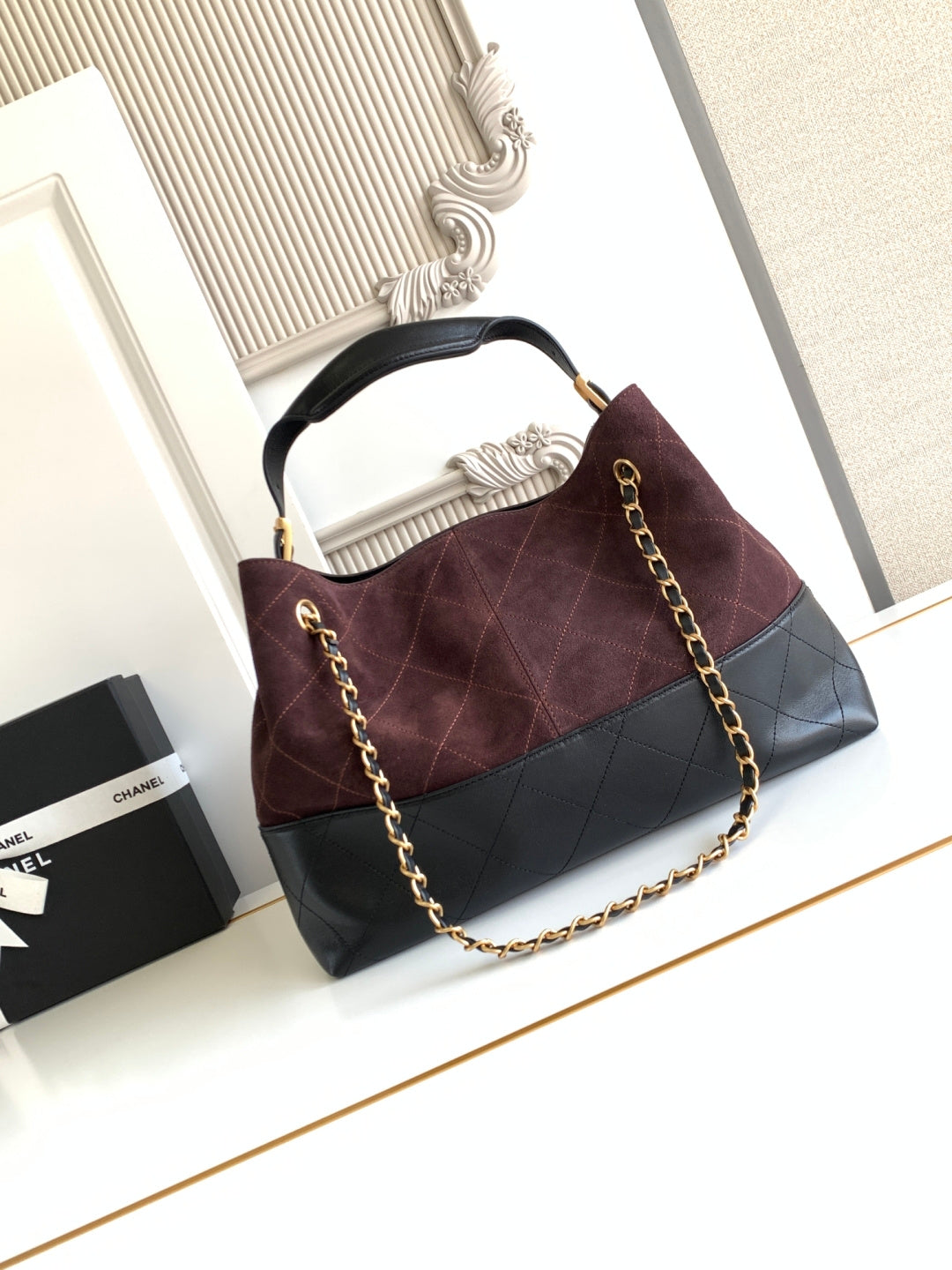 Ch*nel 2026 Shopping Bag Suede Calfskin