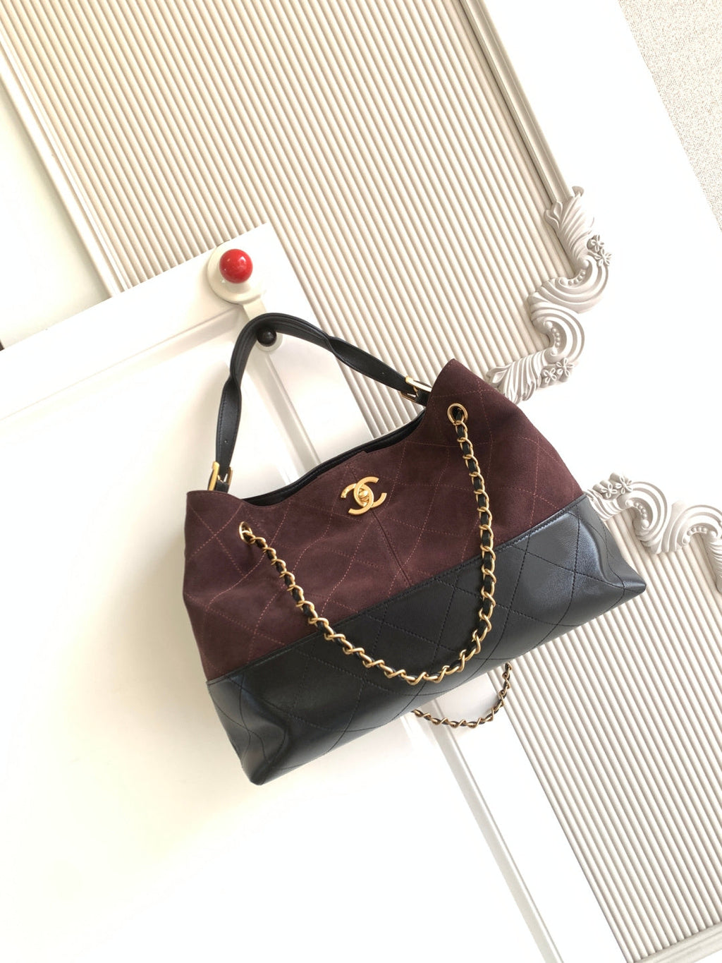 Ch*nel 2026 Shopping Bag Suede Calfskin