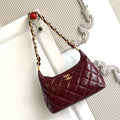 C*C Hobo Bag With Chain 35cm Red Lambskin 277763 GHW