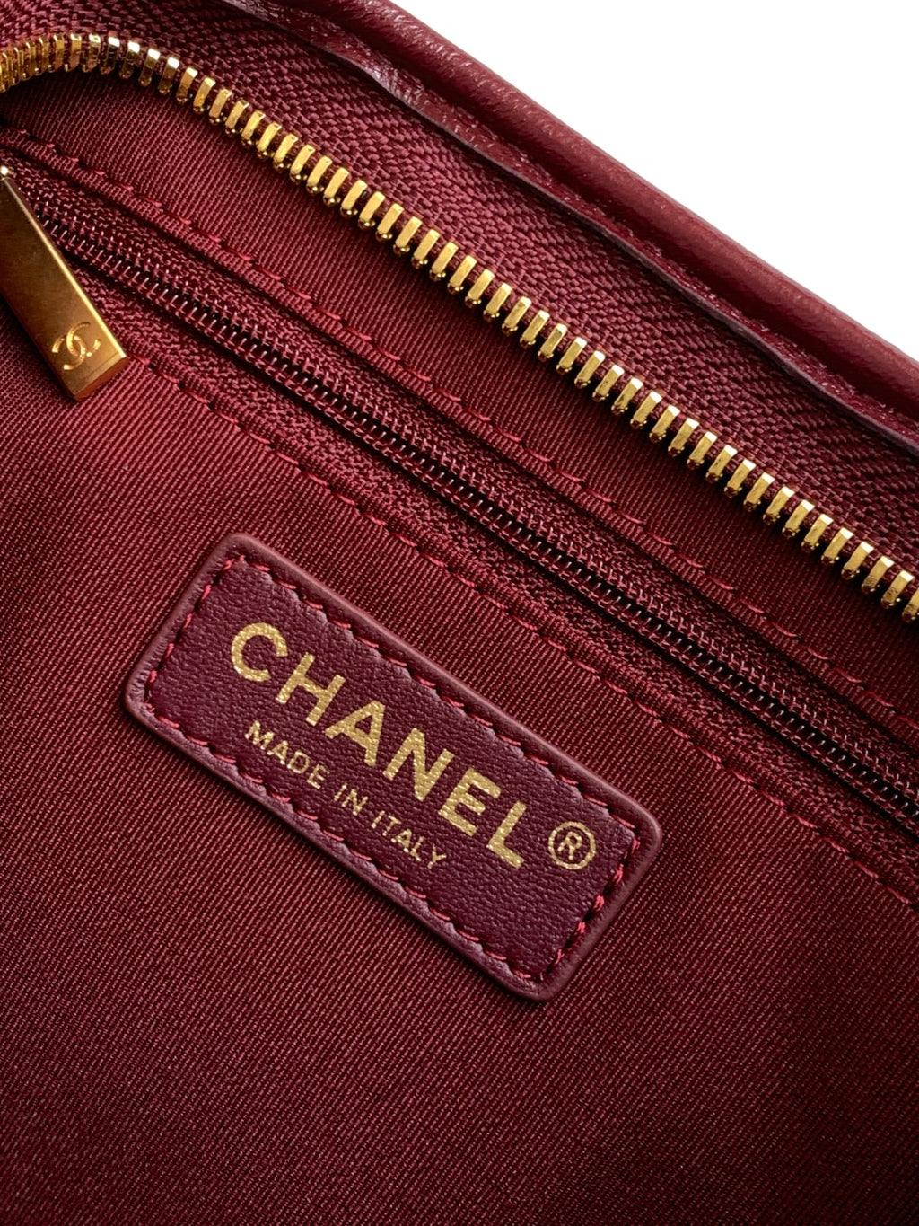 C*C Hobo Bag With Chain 35cm Red Lambskin 277763 GHW