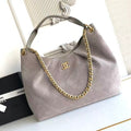 Ch*nel 2026 Hippie Hobo Bag 35cm Gray Suede