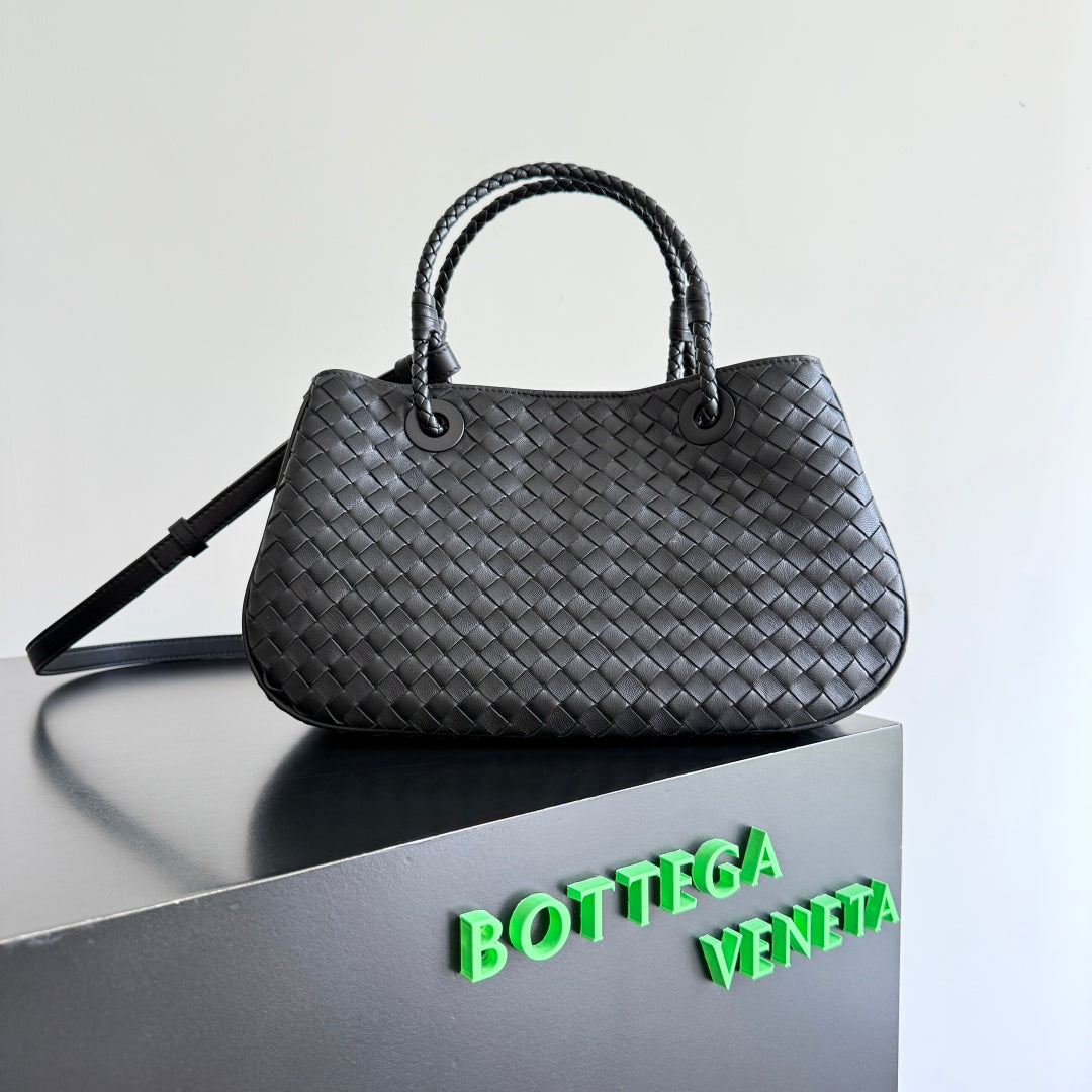 B*V Basket Handbag Intrecciato Leather