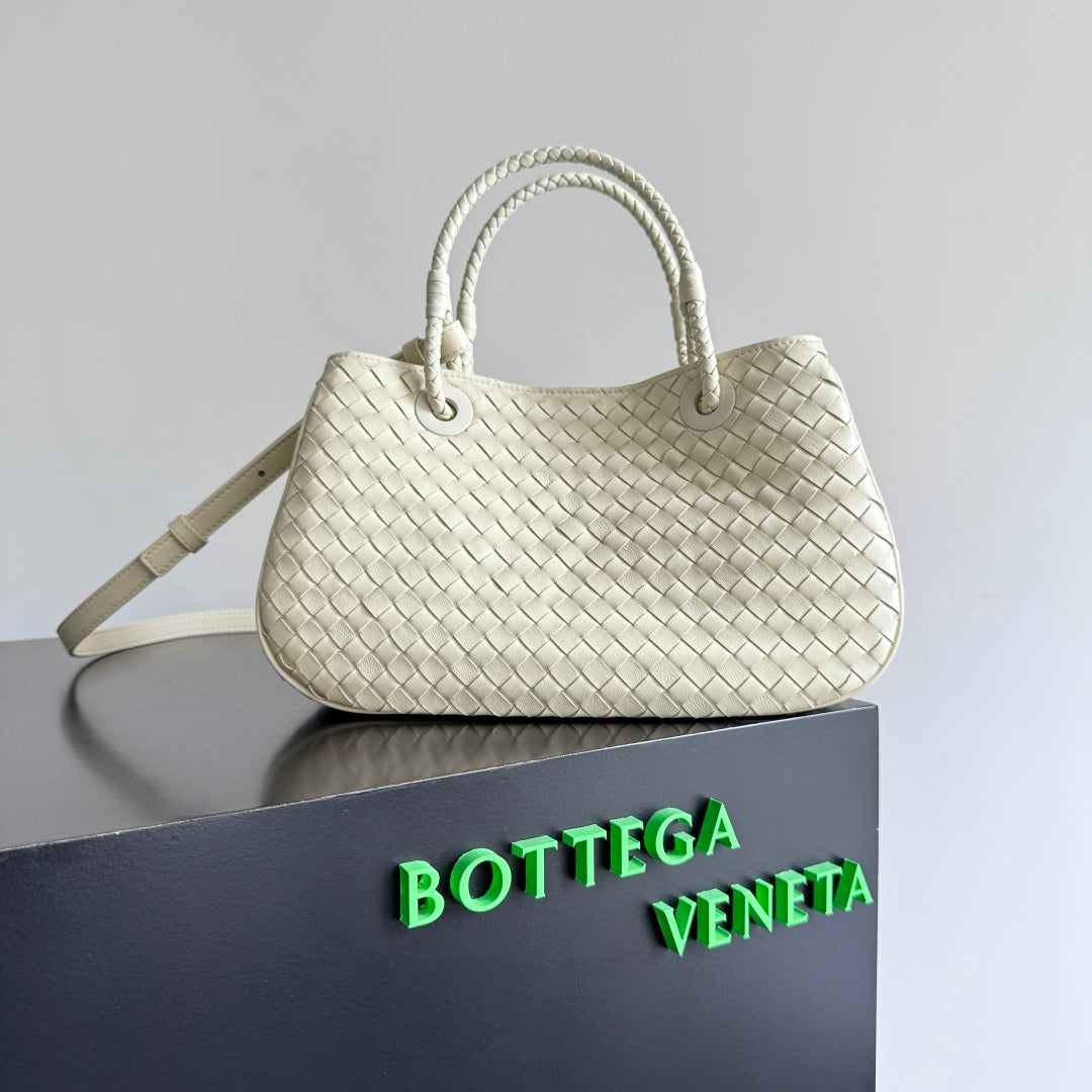 B*V Basket Handbag Intrecciato Leather