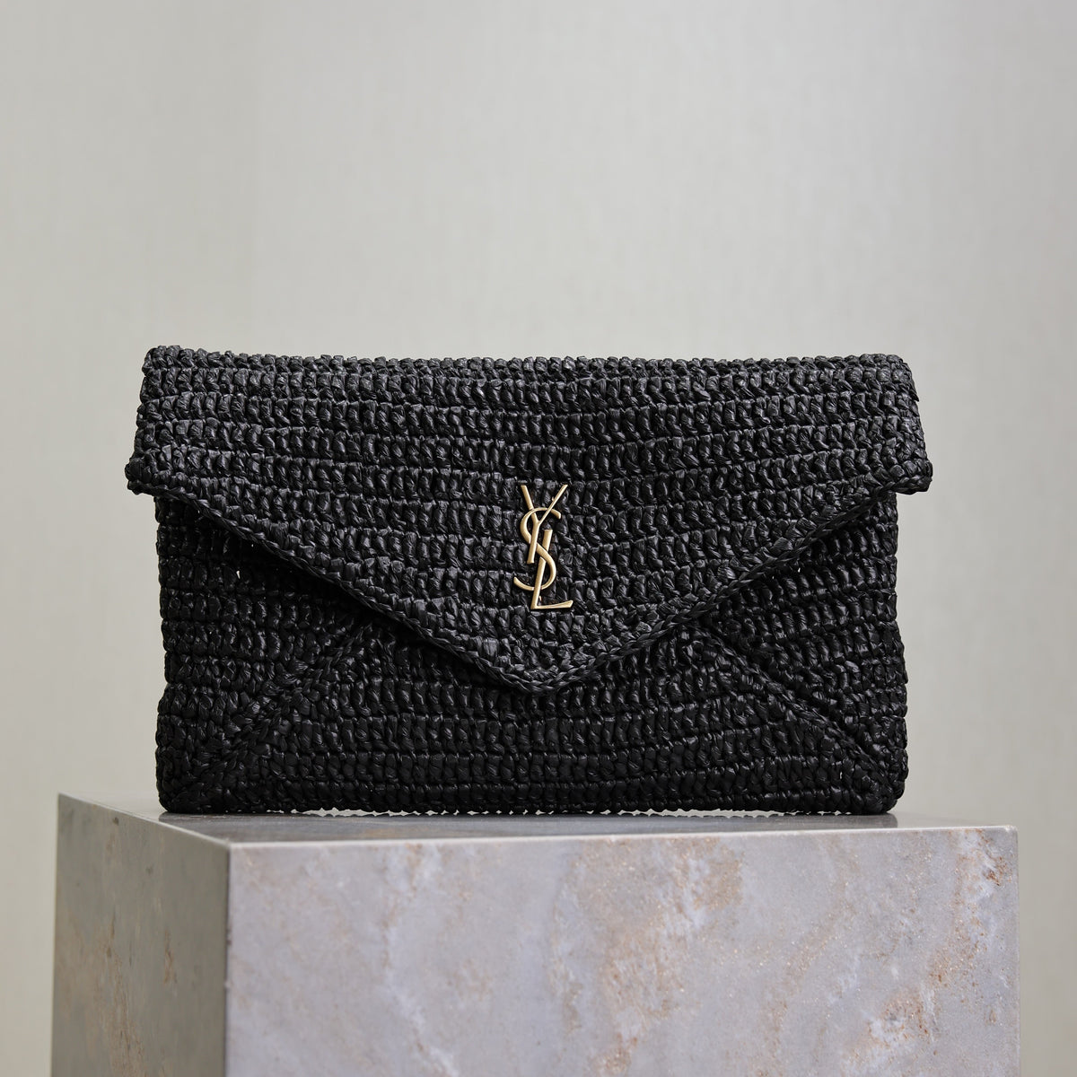 Envelope Clutch Raffia Leather