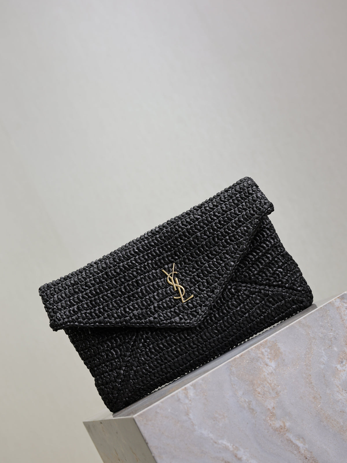 Envelope Clutch Raffia Leather