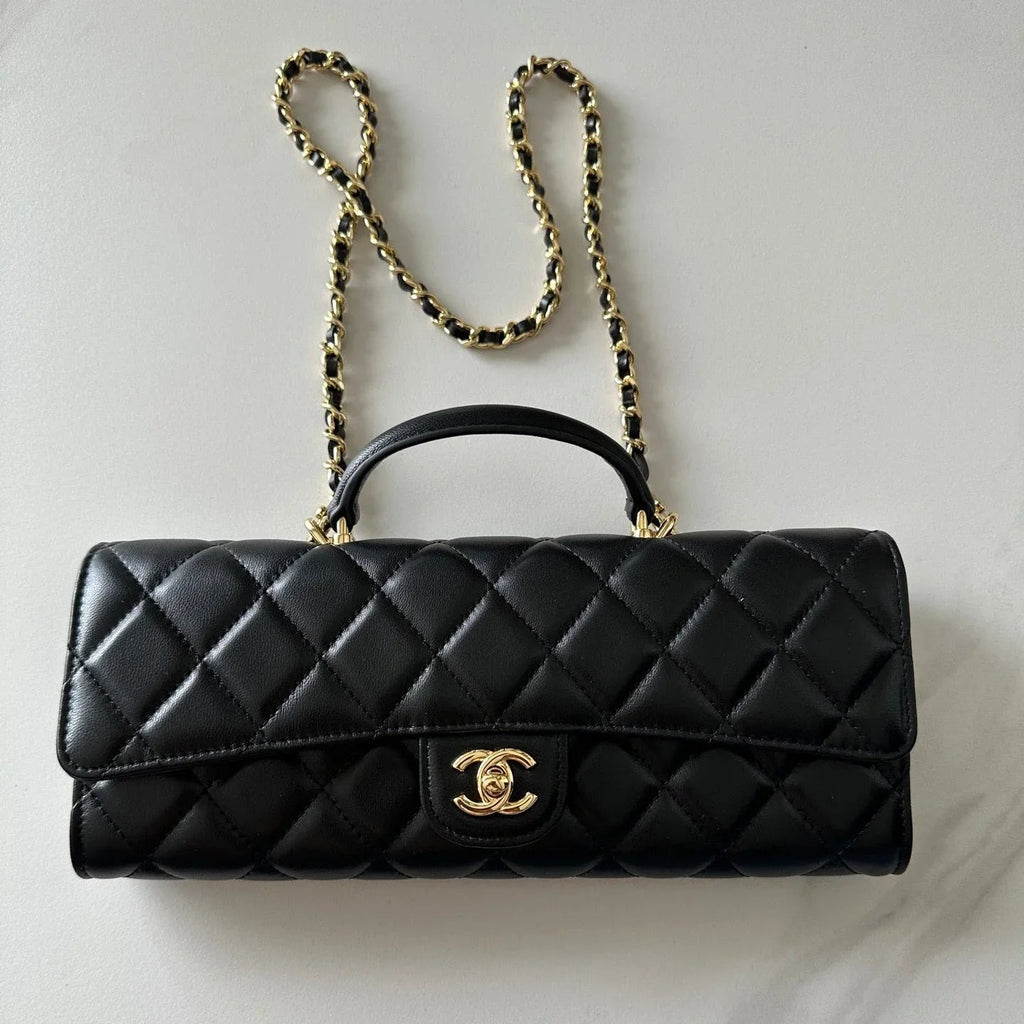 C*C 2026 Long Top Handle Clutch Lambskin