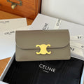 TRIOMPHE 10 Flap Wallet Card Holder Shiny Cafskin