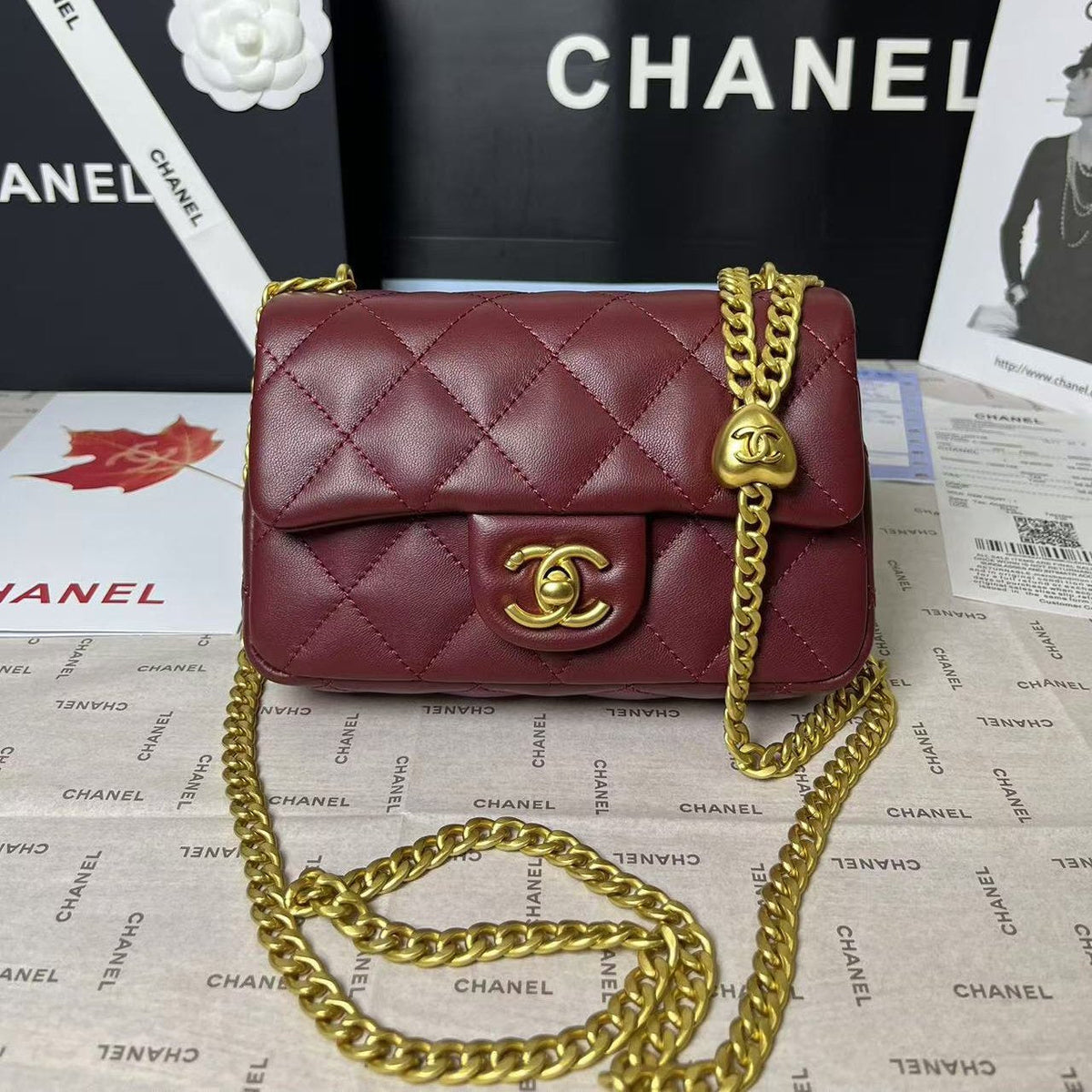 25C Flap Lambskin Heart Hardware