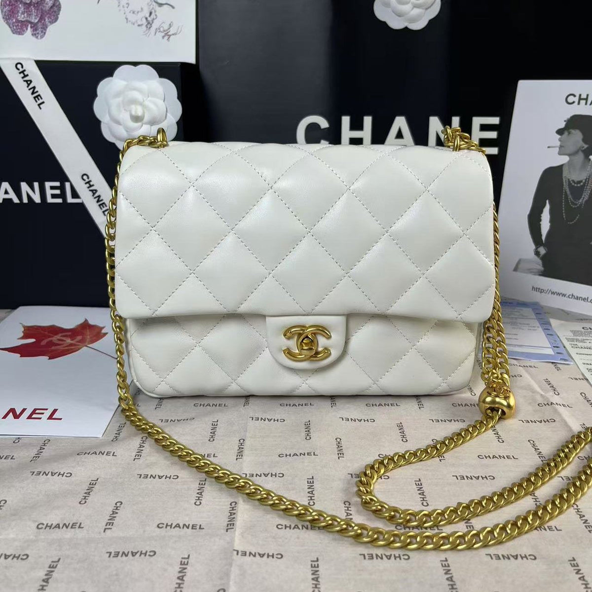 25C Flap Lambskin Heart Hardware