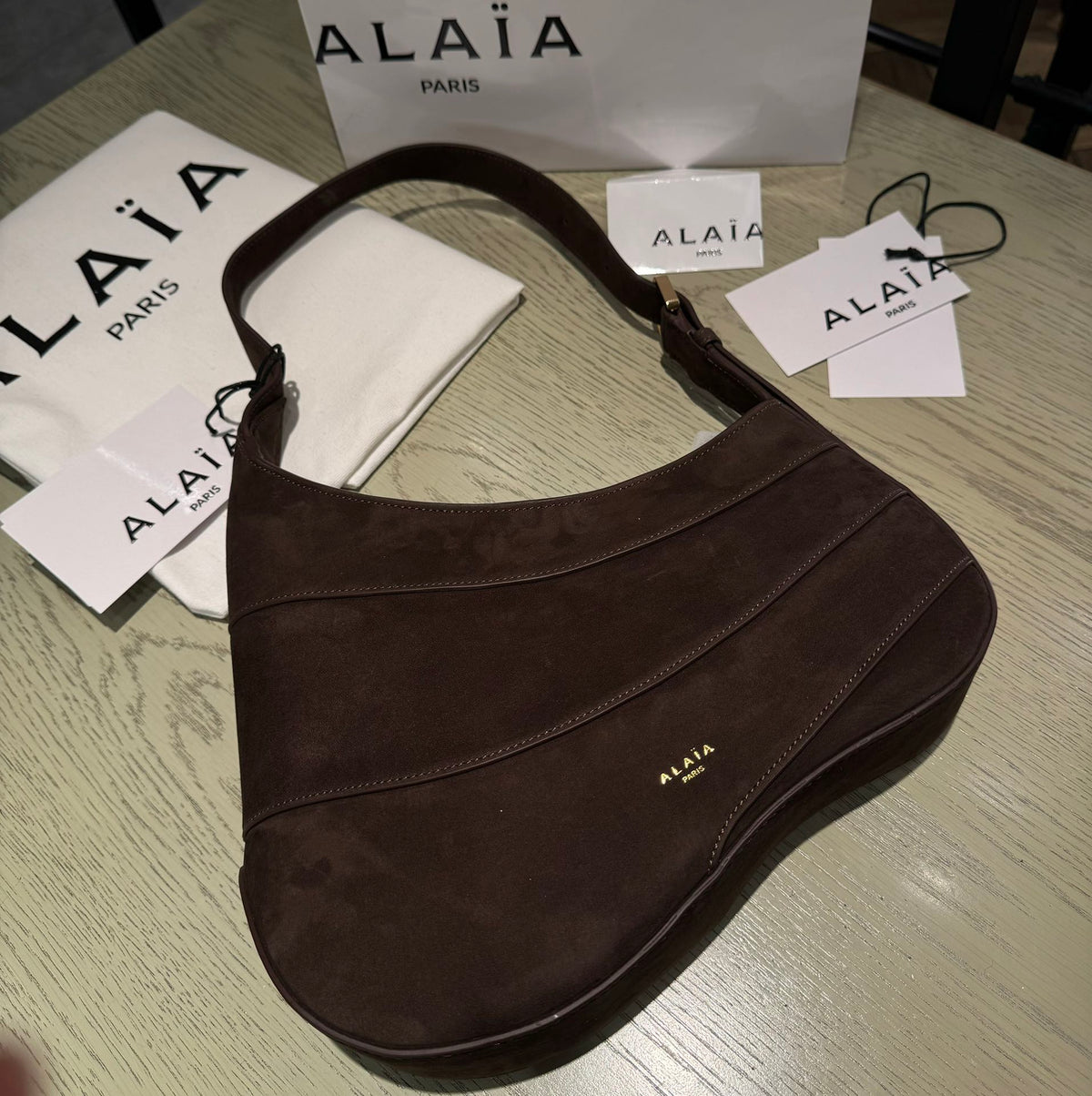 WAVE HOBO BAG SUEDE